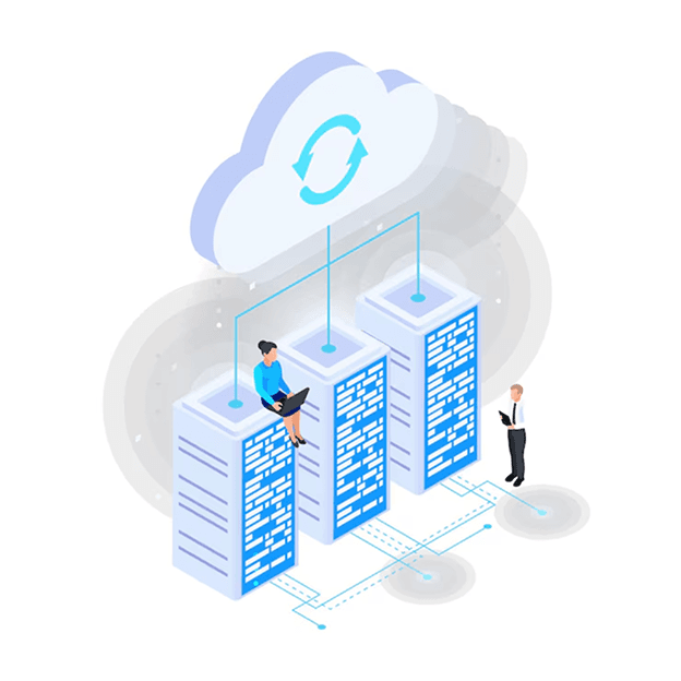 Cloud servers illustration